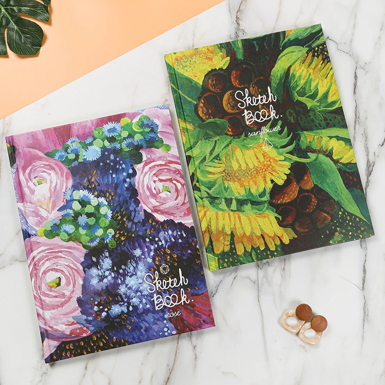 Custom Printing Black Kraft Hardcover Watercolor Sketchbook Color Pencil A5 Strathmore Sketchbook For Drawing