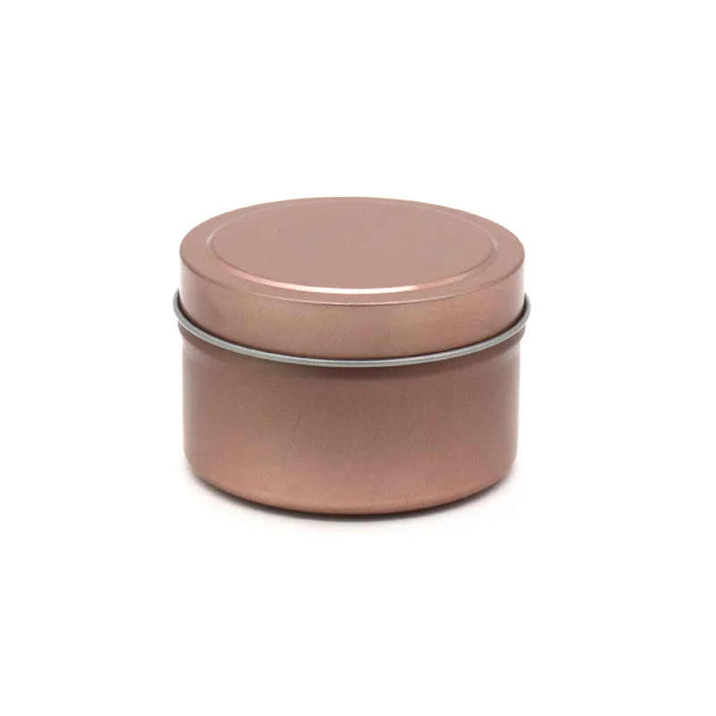 Universal round tinplate Candle tin stretching hair wax box rose gold style candle tin jar