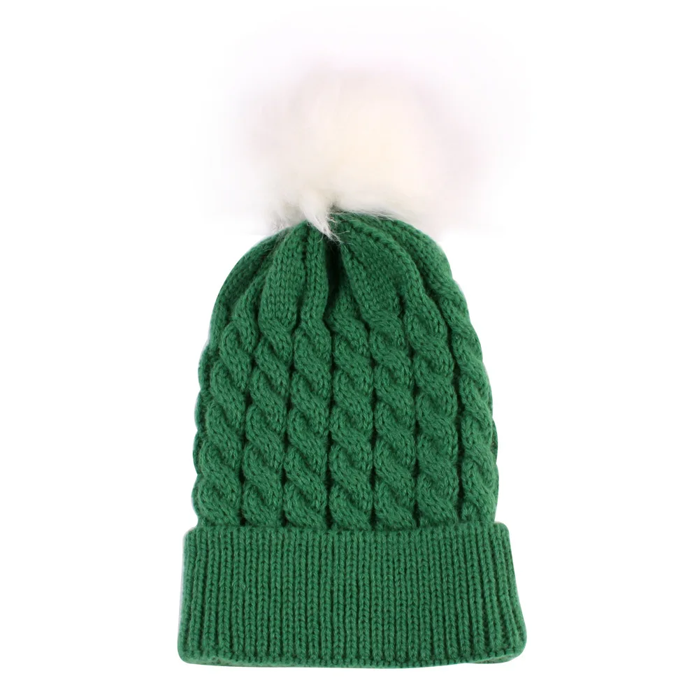 YANYE Hot Selling Autumn And Winter Christmas Wool Knitting Plush Warm Winter Children Kids Baby Hats