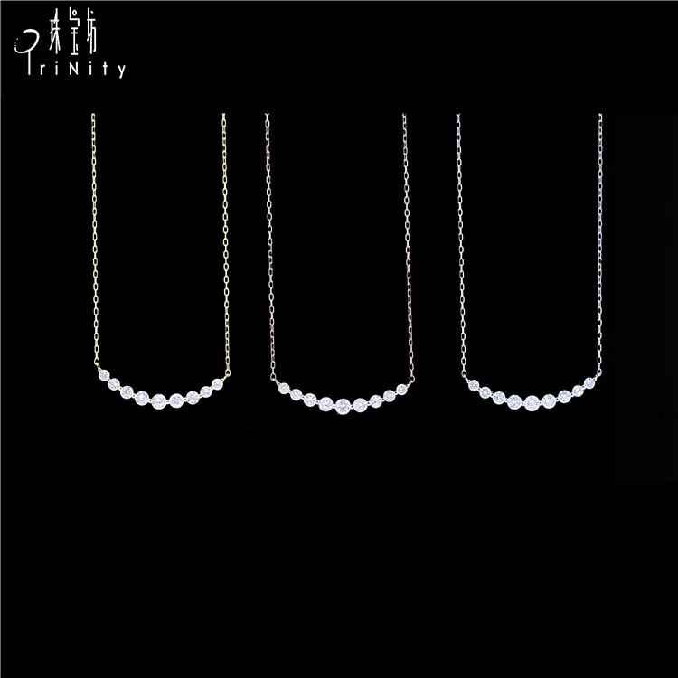 Good Selling Simple Design Necklace 18K Gold Diamond Delicate Necklace For Women