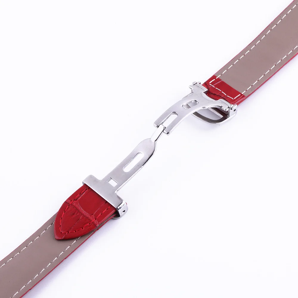 Yunse Hign-End Alligator Skin Luxury Leather Watch Band With Premium Deployment Clasp Watch Strap Replacement For Luxury Watch