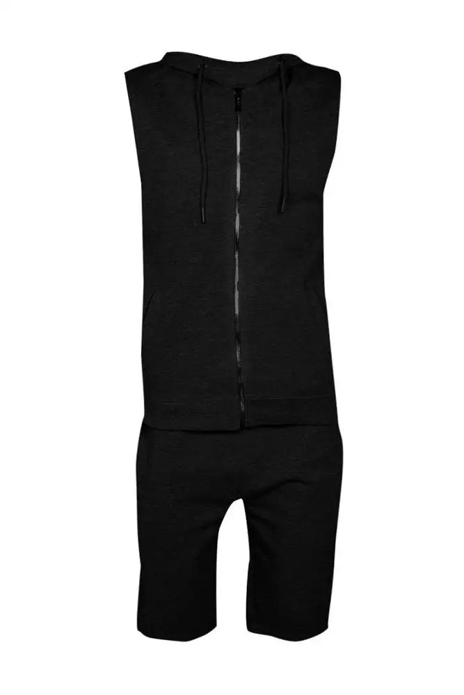 Maxgarment High Quality Top Design Customise Tracksuit Short Set Plain Sleeveless Summer Track Suit Men