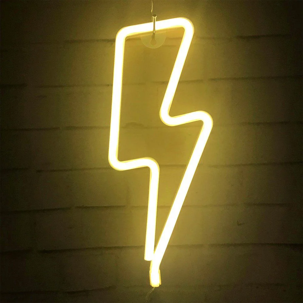 Custom Soft Desktop Decor Battery Powered Mini LED Warm color Lightning Flexible Sign Neon Light