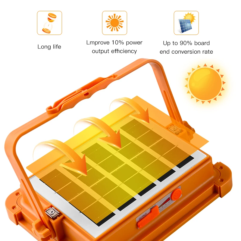 Hot Selling Handheld Solar Waterproof Charging Lamp 100w Variable Light Source