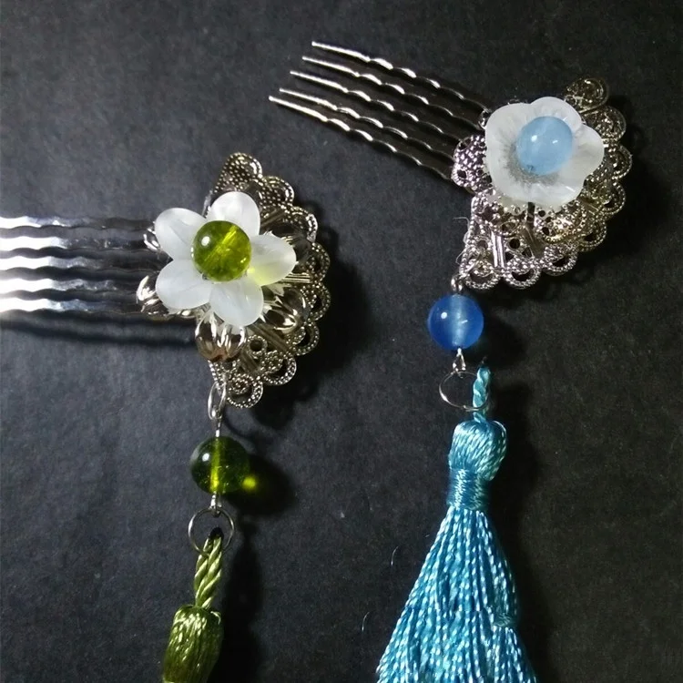 Multi-color Frosted Five-petal Flower Leaf Resin Beads For Headdress Decoration