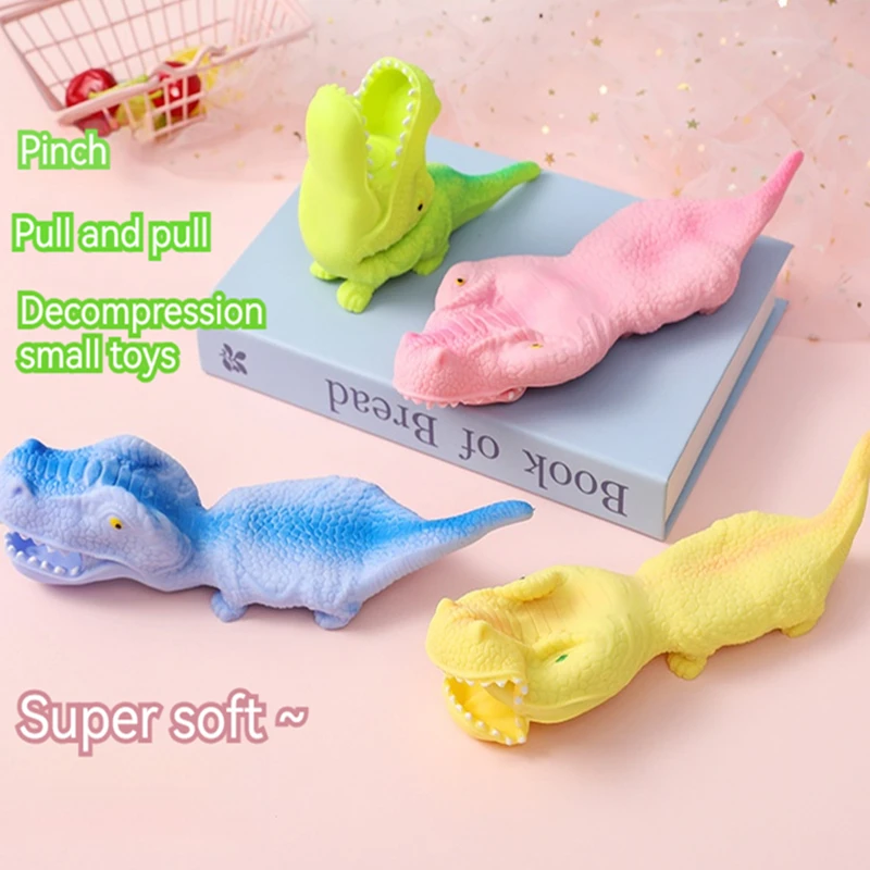 Unisex Squeeze Toys Elastic Stress Relief Sand Filler Dinosaur Anti-Fidget Animal for 2 to 4 Years Kids-TPR Material