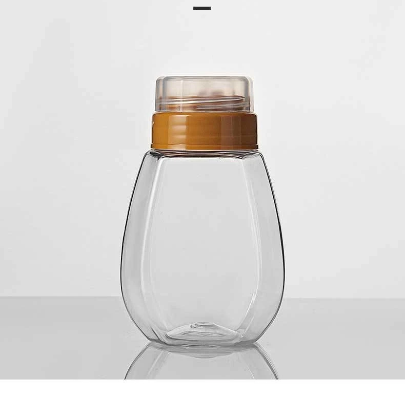 Factory Wholesale Transparent Plastic Honey Container Double Cover 300g 500g 1000g Honey Jar Bottle Packaging