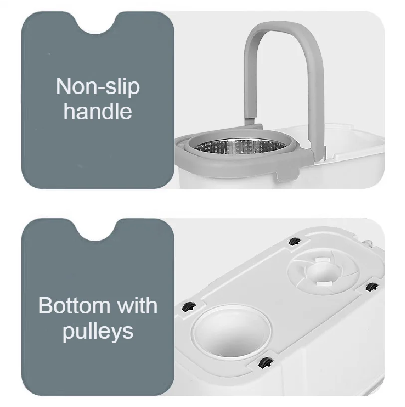 Top Sale Magic 360 Spin Cleaning Mop Set round Rotating Floor Mop with Handle Includes Dirty Water Depart Bucket