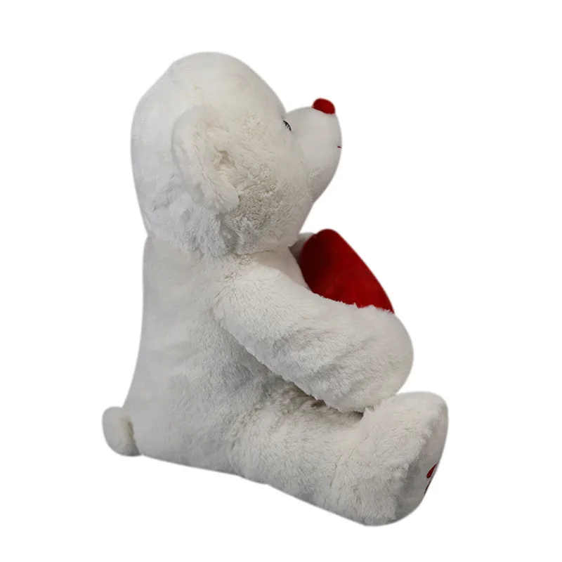High quality stuffed animal pp cotton pink white gift giant love heart teddy bear plush doll