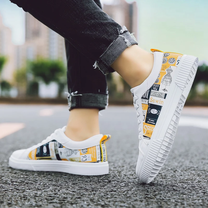  Лидер продаж модная повседневная мужская обувь кроссовки дешевая с принтом