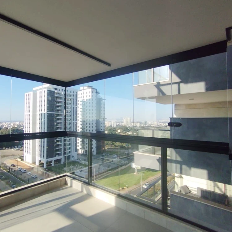 Frameless Glass Windows Balcony Terrace Large Bifold Aluminum Window and Door Bi Fold Glass Graphic Design Horizontal Modern