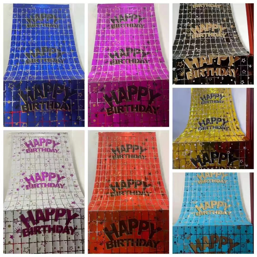 Новые металлические занавески из фольги для украшения дня рождения 1*2 м квадратная занавеска