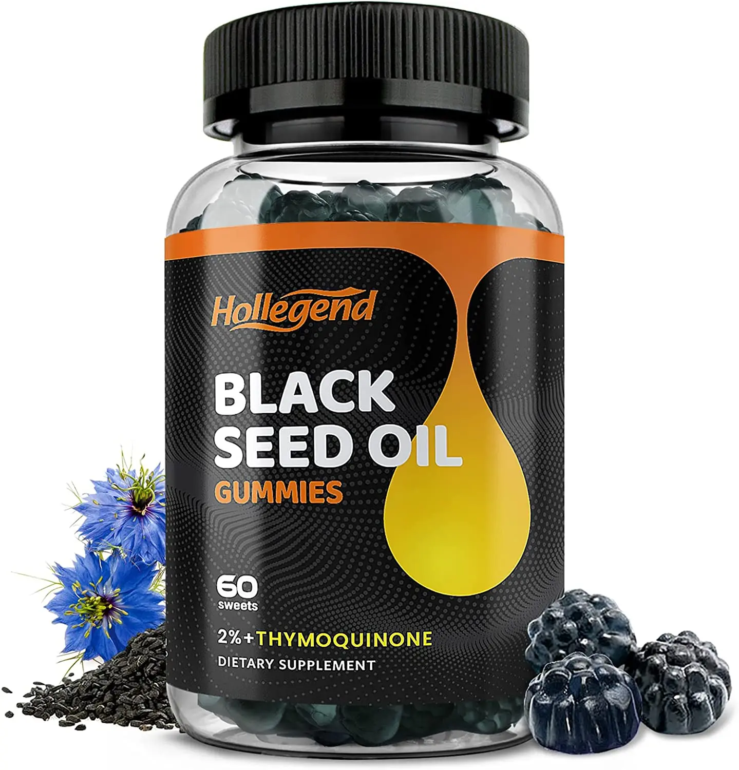 OEM Organic Black Seed Oil Gummies Cold Pressed Black Cumin Seed Oil Gummy