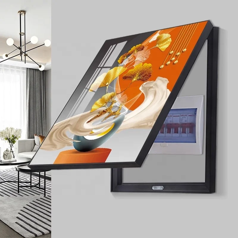 Современный простой Электрический счетчик декоративная картина вертикальный Хрустальный фарфор Настенный декор для гостиной