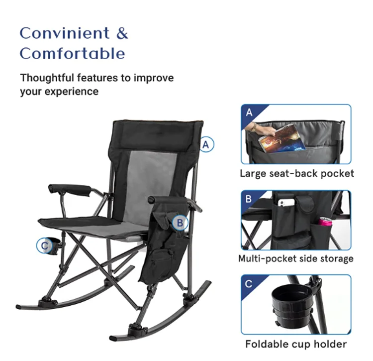 High Quality Oversized Outdoor Have Cup Holder And Storage Bag For Leisure Camping Picnic Chair