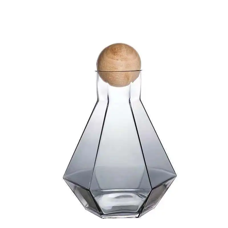 Hensin Luxury Diamond  Home With Handle Glass Drinking Family Tea Cups Glass Water Kettle Set For Guests