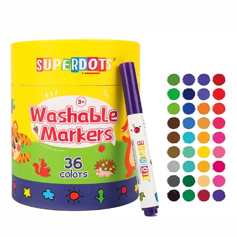 water color marker pen kids art painting set washable drawing toys non-toxic durable cone tip graffiti art markers