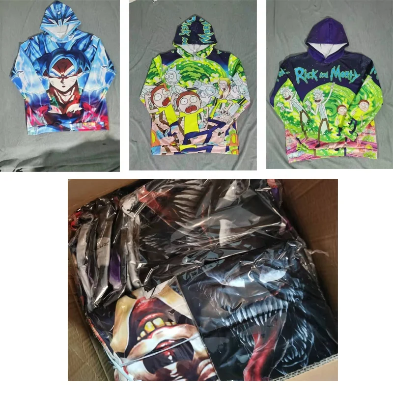 Custom All Over Printing Graphic Clothes Anime Cartoon Character 3d Hoody Sweatshirt