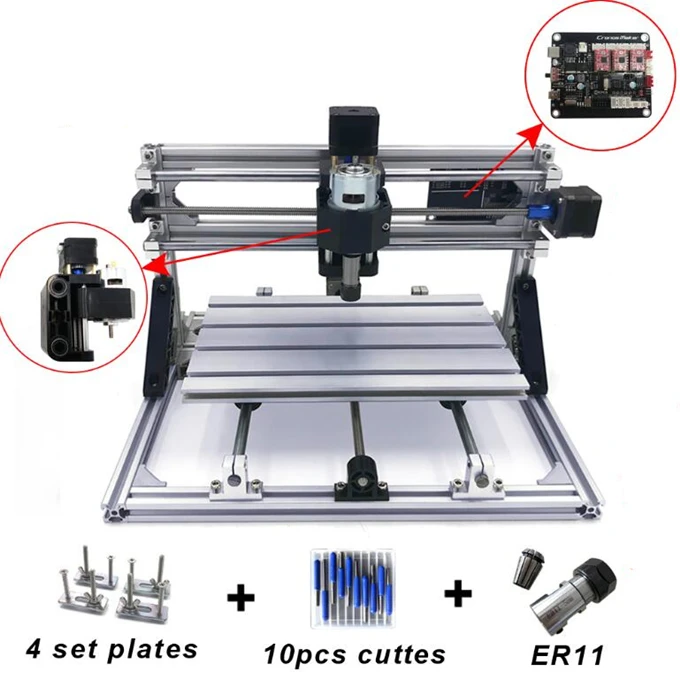  3 оси CNC3018 ER11 DIY гравировальное оборудование мини ЧПУ роутер машина лазерная