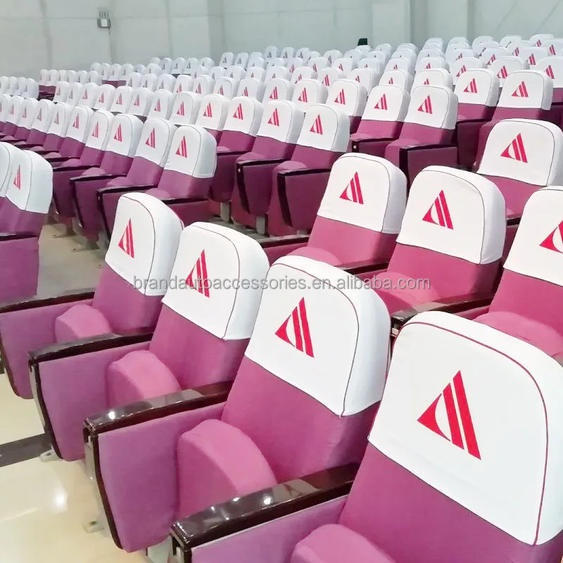 New design allover customize logo satin headrest covers for cars decoration bulk sale car headrest covers
