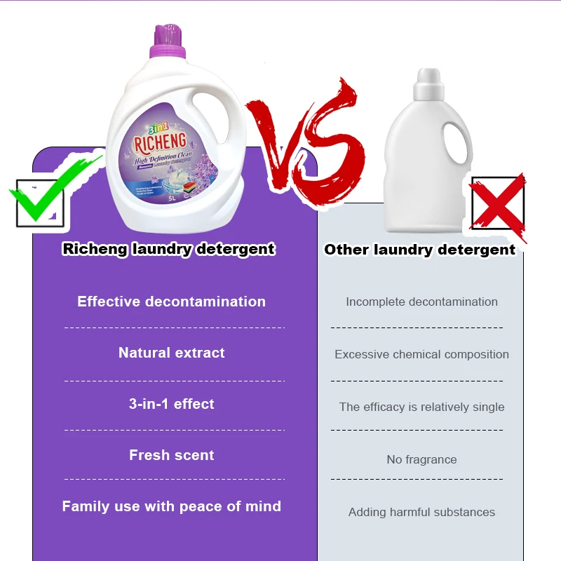 Wholesale New formula 3 in 1 Fragrance Lasting 5L Wash Liquid Laundry Detergent for Washing All Clothes Cleaning Products