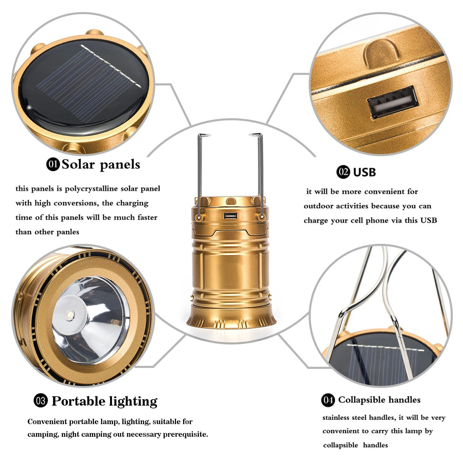 Multifunction LED Camping Lantern Outdoor Emergency Lamp Tent Light Telescopic Flame Lamp