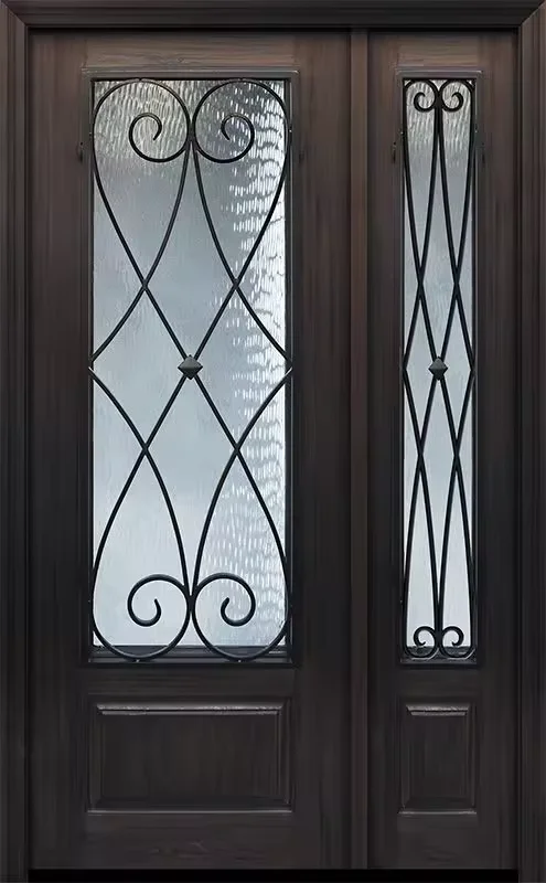 French Black Balcony Patio Door Wrought Iron Swing Wrought Iron Door Windows and Doors