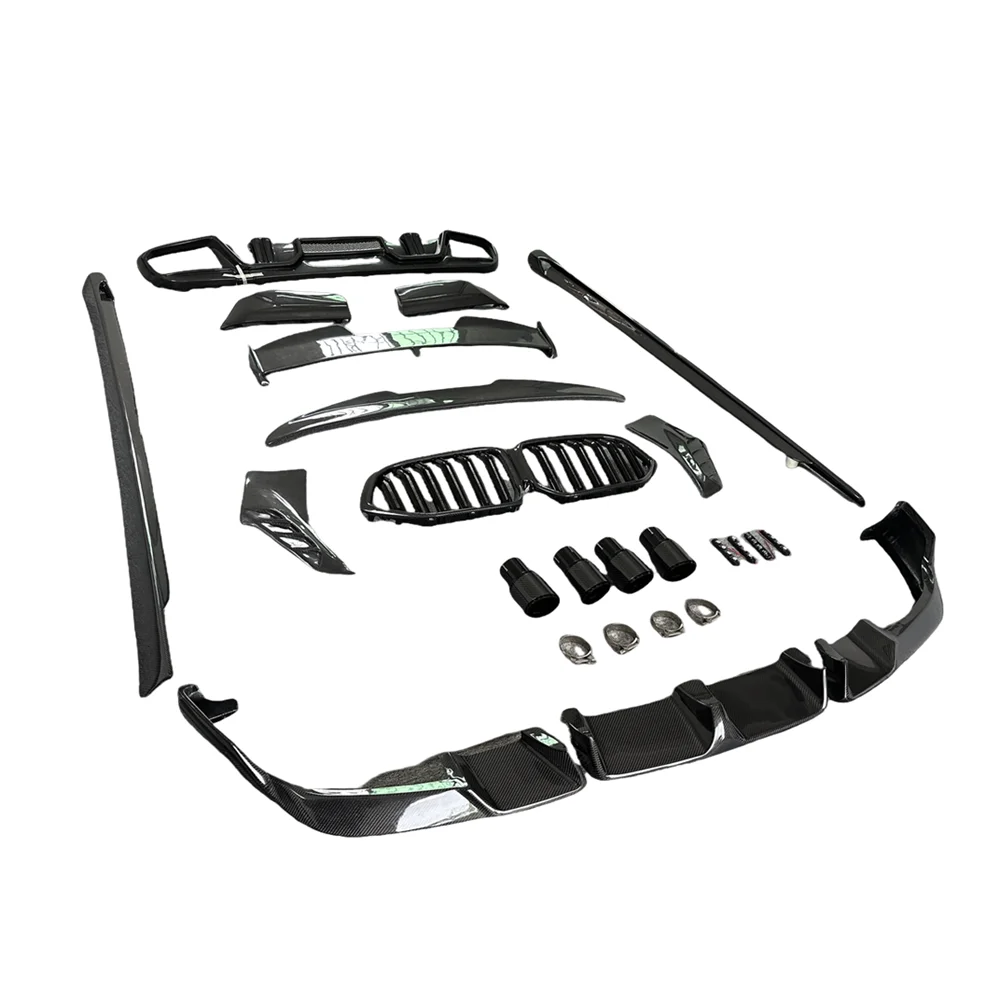 LD Style X6M Body Kit For BMW X6M F96 Front Lip Side Skirts Top Wing Spoiler F96 X6M Carbon Fiber Body Kits 2019+