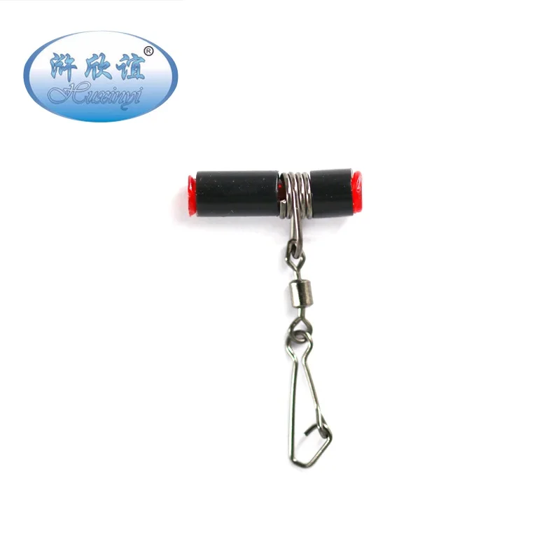 
Plastic head round diamond eye swivel with hooked snap fishing sinker slide swivel for braid fishing line slider 