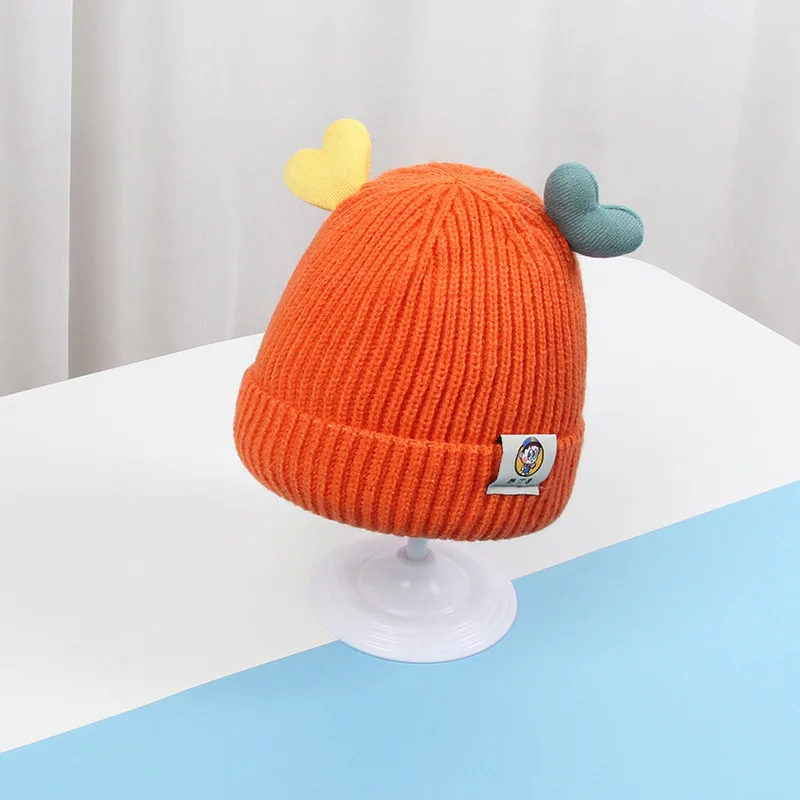 Two color animal ears Knitting  Pattern Soft Warm Cute children kids animal ear hat winter warm hats