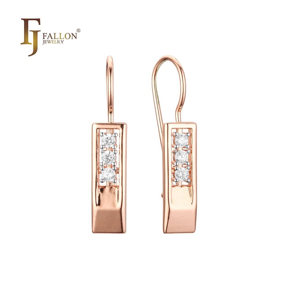 F92202393 FJ Fallon модные ювелирные изделия серьги с проволочным крючком покрытые 585 розовым золотом двухцветная латунь