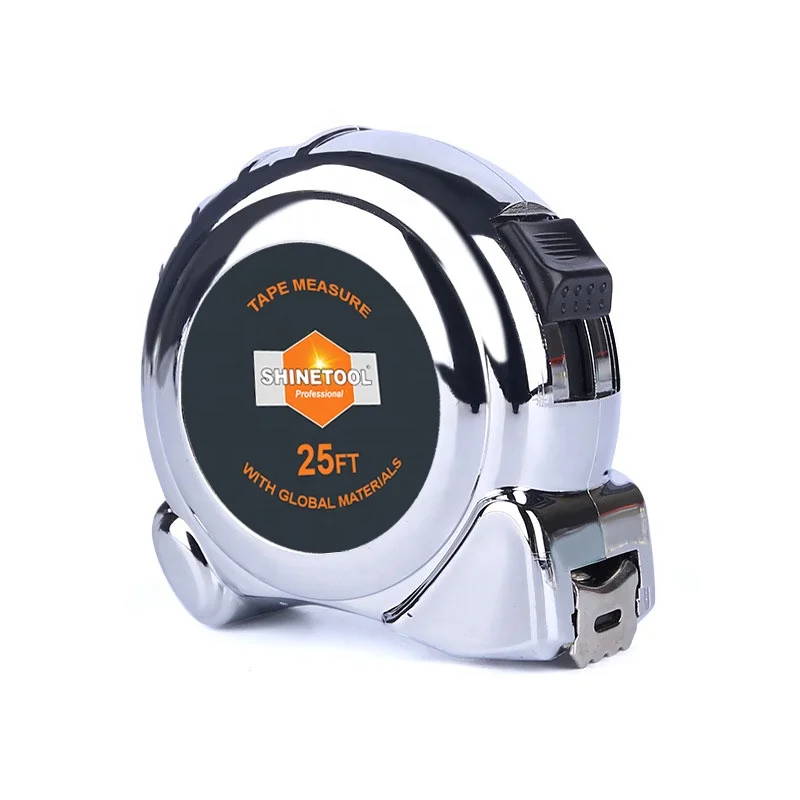 New type 3/5m  measuring tape measure ruler with silver UV plating shell