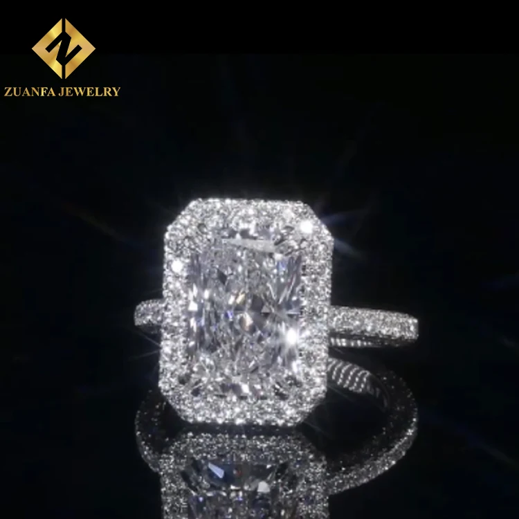 Factory Outlet 10K 14K 18K Gold Wedding Ring Real Gold Certified radiant Cut Lab Grown Diamond Rings Jewelry For Women
