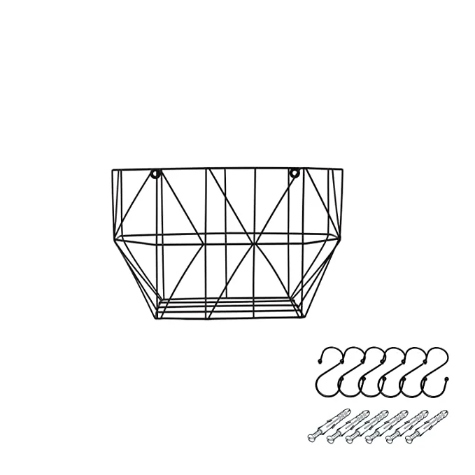 High Quality Wall Mount Metal Wire Basket Hanging Fruit Storage Baskets for Kitchen Organization