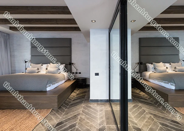 Vietnam Blue Limestone Gothic Tumbled 40x40x2 Antic Paver Garden Floor Floor Asian Bluestone Cheap Price Factory High Quality