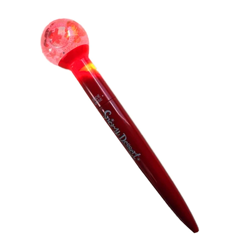 Factory Custom 3D Floating Plastic Pellet Liquid Ball Pen Crystal Ballpoint Pens With Led Light