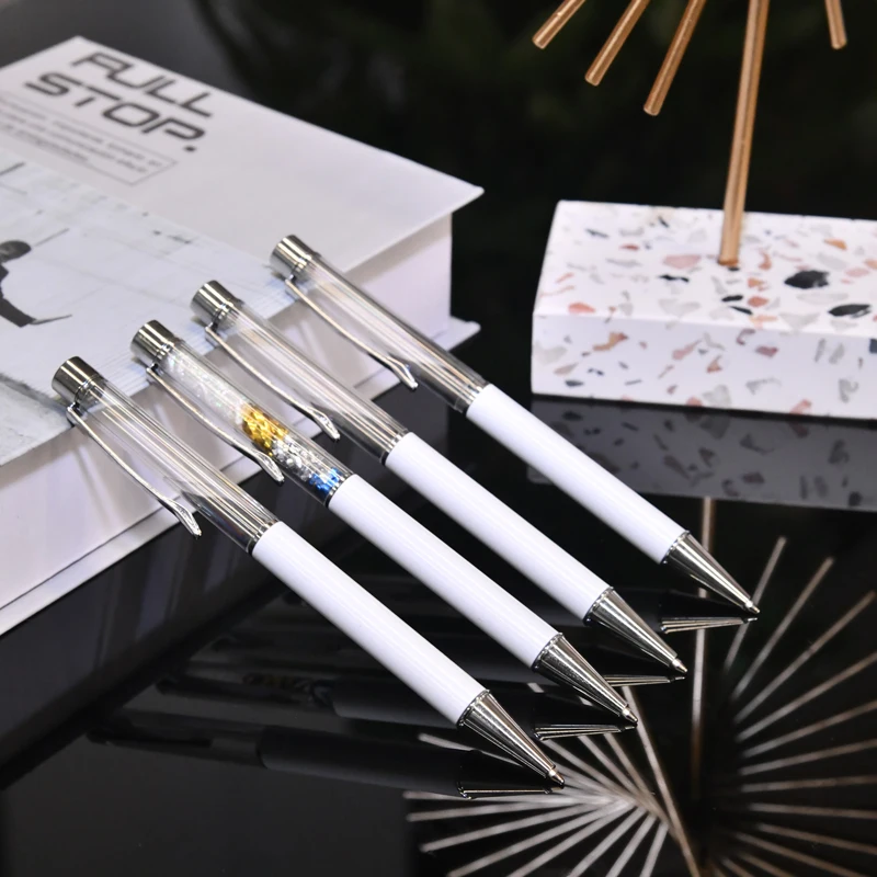 Ready to ship Wholesale Promotional White Ballpoint snow globe sublimation Pen Custom Logo Pens For Sublimation printing