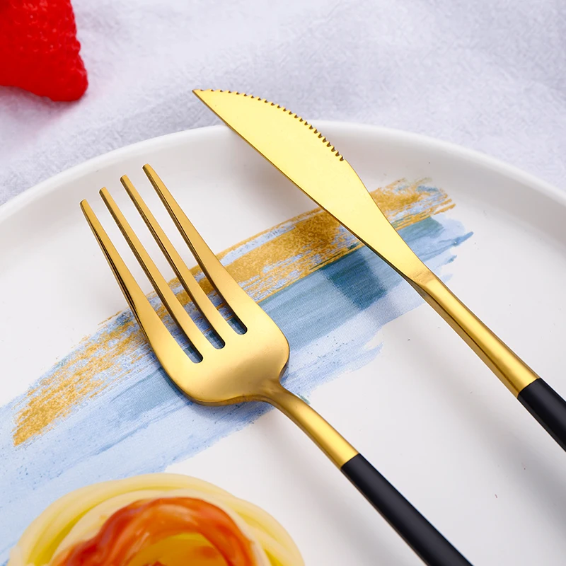 Набор столовых приборов из нержавеющей стали с плоской ручкой