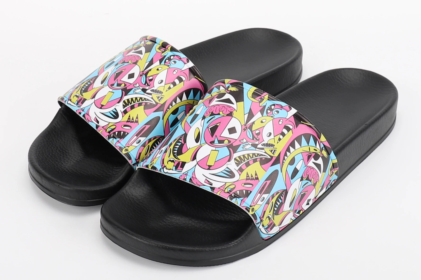 Xsheng New Style Latest Oem Custom Memory Foam Slipper Rainbow Slippers Memory Foam Slipper Turkey Luxury Slide Sandals  For Lad