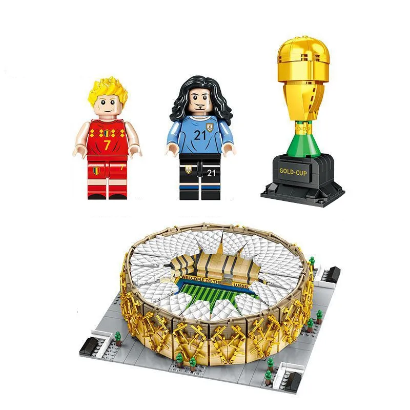 Building Block Toys Football Stadium 2023 World Soccer Game Ahmed Ben Ali / Atumama / Ras Abu / Lusail Fit with Leading Brands