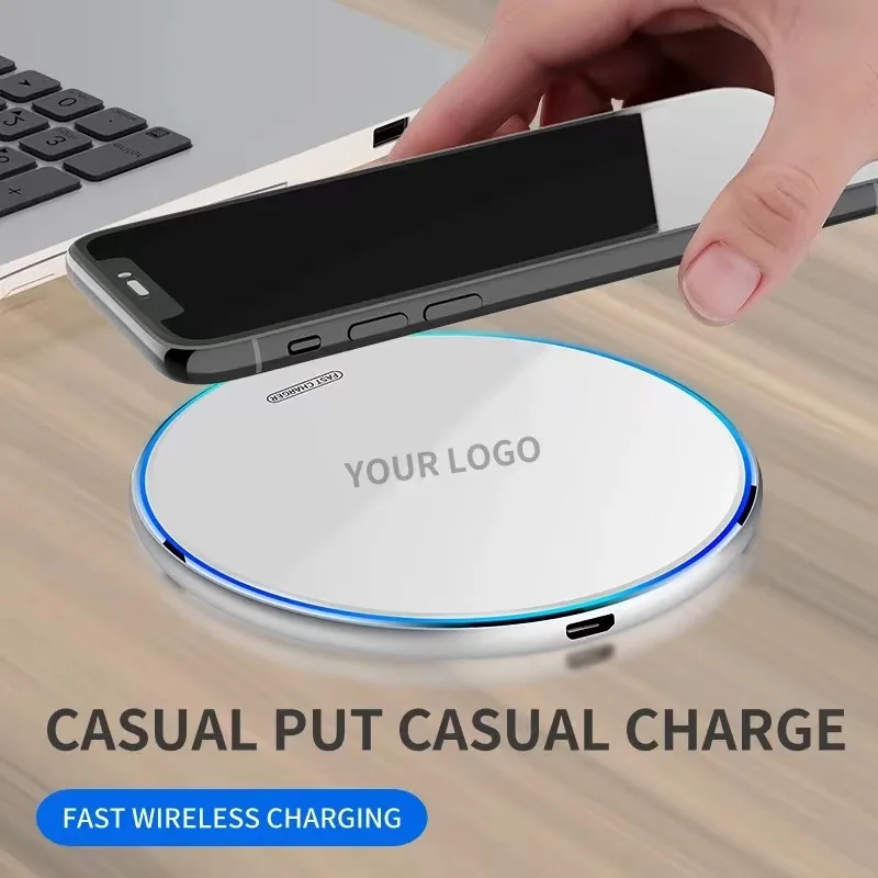 The Lowest Wholesale Price In China Custom Logo Mobile Phone Universal Wireless Charging Qi 10w 15w Smart Wireless Charger