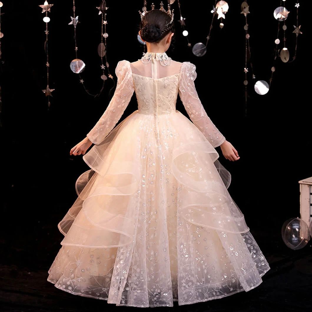 Princess Dress Up Apron Costume Princess sequined dresses smocked children clothing toddler wears kids  girl maxi gown