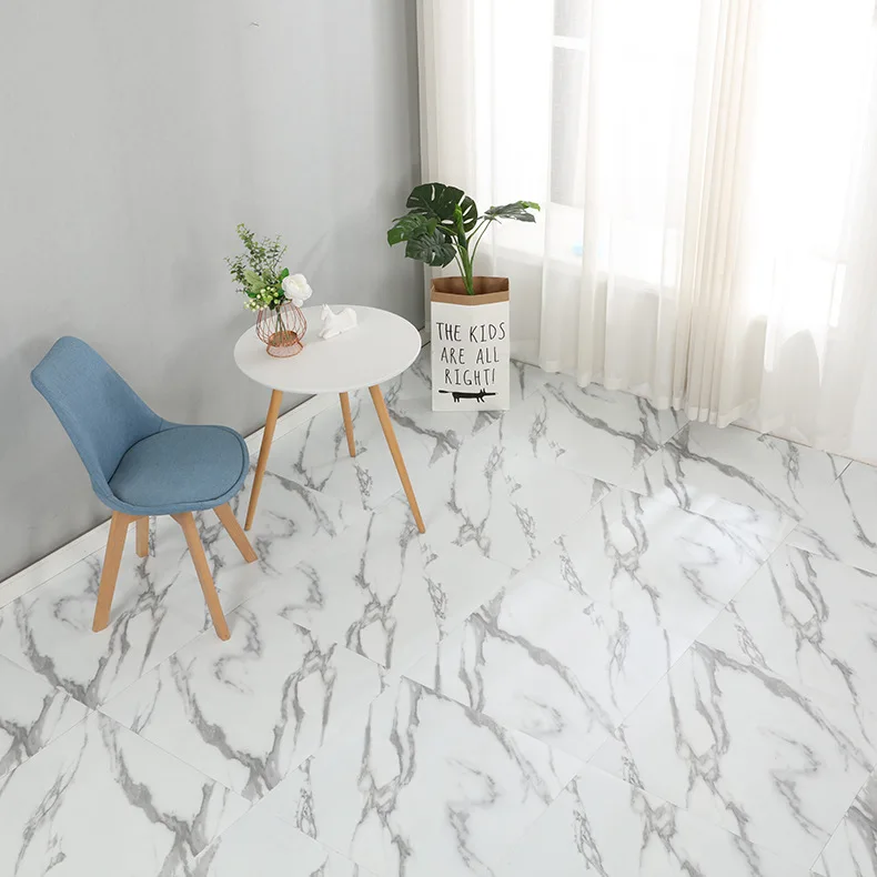 Commercial Office Flooring Vinyl Marble Self-Adhesive Waterproof And Stain Resistant Pvc Sticky Floor Tiles