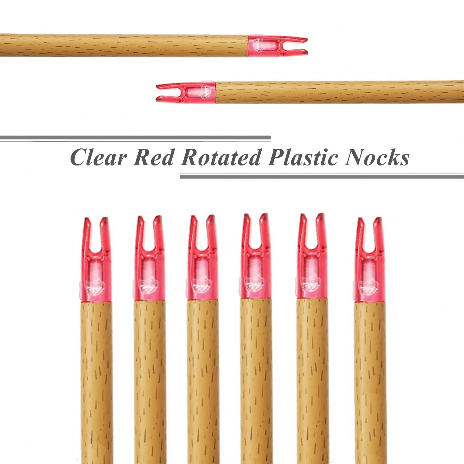 Pure Carbon Arrow Shaft Wooden Pattern Inside Diameter 0.246 Inch with Plastic Nocks Aluminum Inserts for Compound Recurve Bow