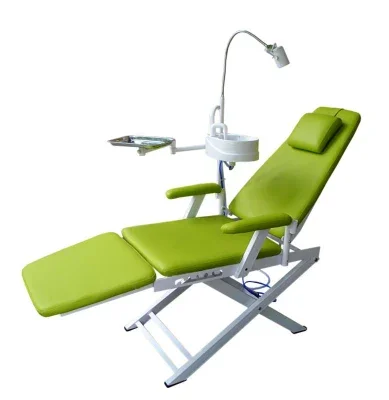 Simple Folding Chair Dental Portable Chair Units With LED Lamp +Spittoon+ Tray for Hospital Dentist Clinic