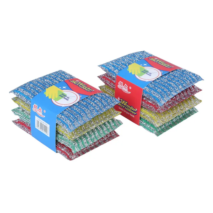 Yiner 4 Pieces 12*8.5*1.5 Packing Multi-Colors Cleaning Sponge Kitchen Scrubber Wonder Scourer Scouring