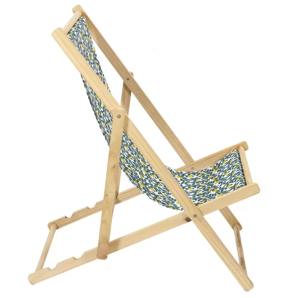 Patio Furniture Outdoor Ultralight Beach Chair Beach Lounger Chairs Foldable Camping Chair Wooden Deckchair