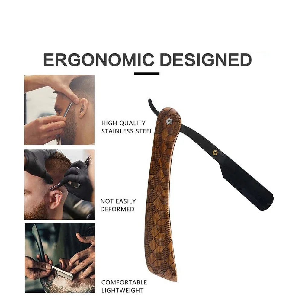 New Genuine Straight Razor 3 blade no disposable shaving razor Professional Razor For Barber Custom