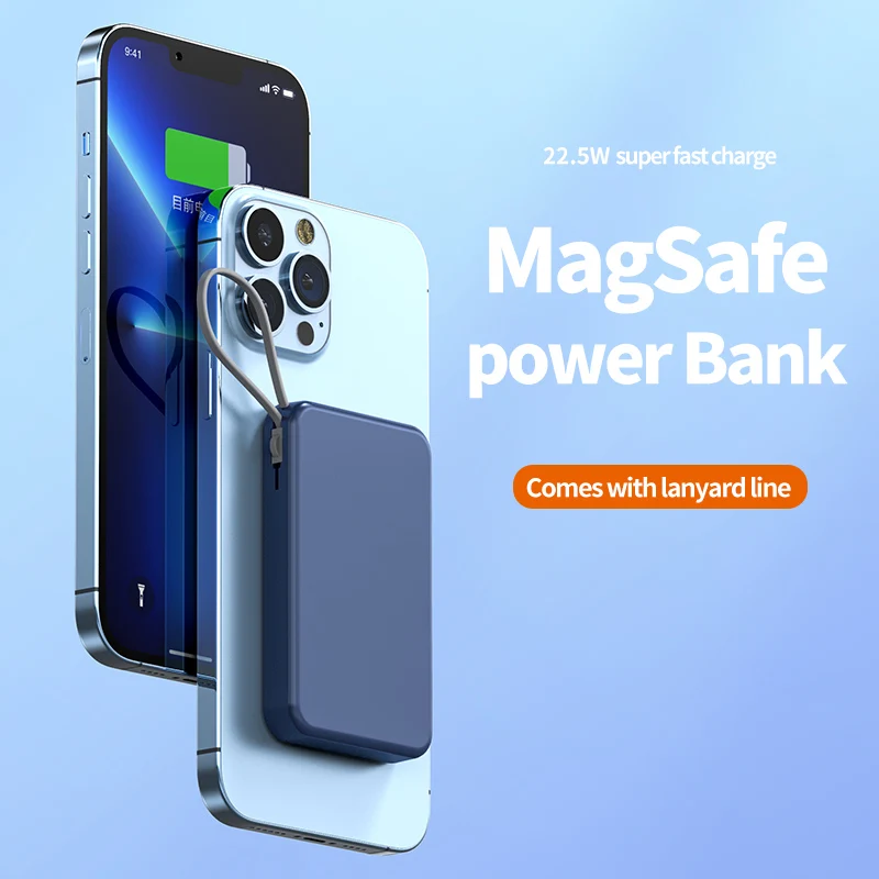 Mini 10000mAh Out Power Supply with Battery Indicator Light  Supper SLIM New Interface Upgrade Lanyard Power Bank With Cable