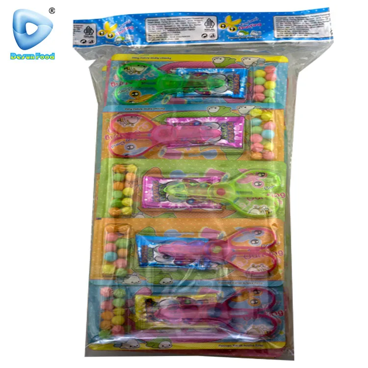 Лидер продаж, пластиковые красочные ножницы, игрушка с фруктовыми конфетами и конфетами